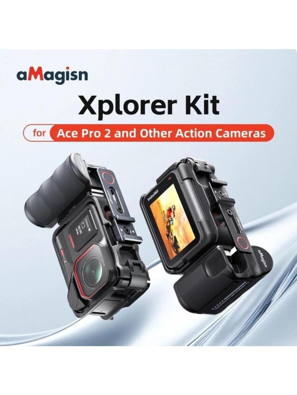aMagisn Xplorer Kit Handle Grip For Insta360 /DJI /GoPro Action Camera Accessory